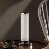 13” Modern White Sand Crystal And Steel Table Lamp - Homeroots - Flyclothing LLC