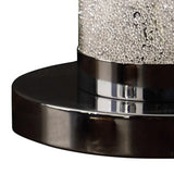13” Modern White Sand Crystal And Steel Table Lamp - Homeroots - Flyclothing LLC
