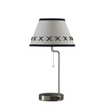 20" Silver Bedside Table Lamp With Off White Empire Shade - Homeroots - Flyclothing LLC