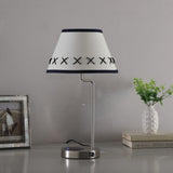 20" Silver Bedside Table Lamp With Off White Empire Shade - Homeroots - Flyclothing LLC