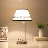 20" Silver Bedside Table Lamp With Off White Empire Shade - Homeroots - Flyclothing LLC