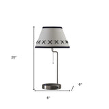 20" Silver Bedside Table Lamp With Off White Empire Shade - Homeroots - Flyclothing LLC