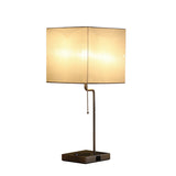 22" Gray Bedside Table Lamp With Gray Square Shade - Homeroots