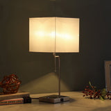 22" Gray Bedside Table Lamp With Gray Square Shade - Homeroots