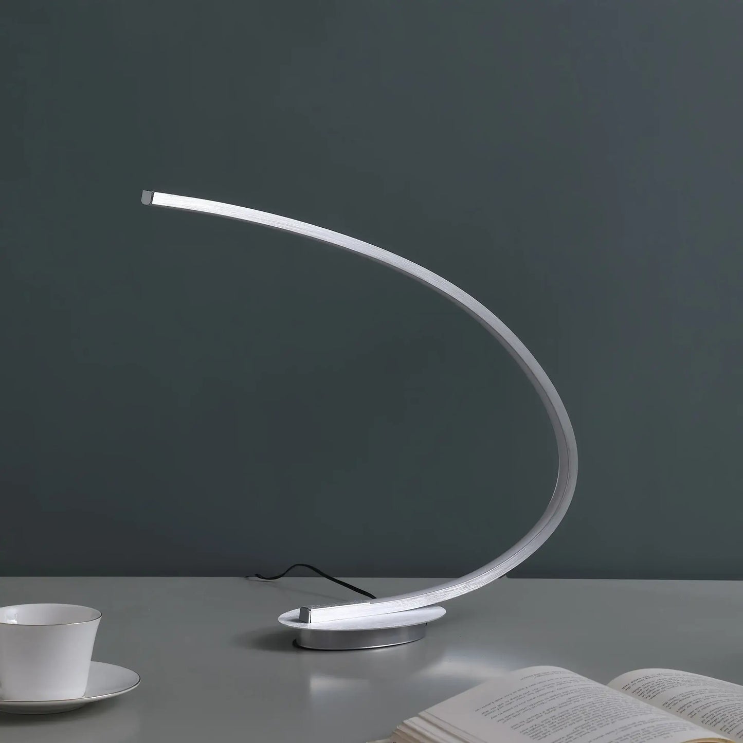 16" Silver Metal Desk Led Table Lamp - Homeroots - Flyclothing LLC
