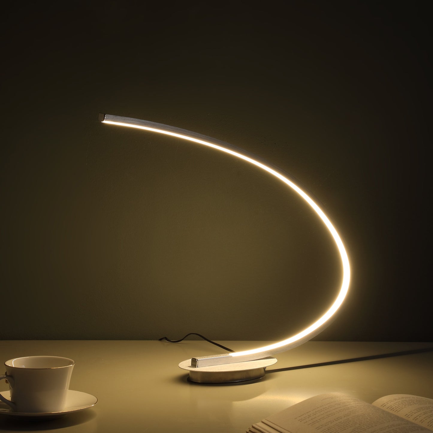 16" Silver Metal Desk Led Table Lamp - Homeroots - Flyclothing LLC