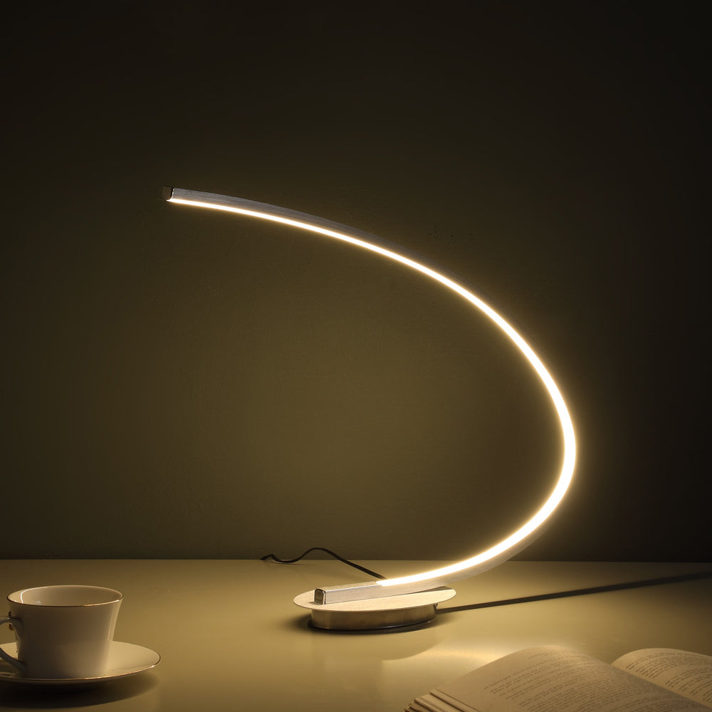 16" Silver Metal Desk Led Table Lamp - Homeroots - Flyclothing LLC