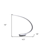 16" Silver Metal Desk Led Table Lamp - Homeroots - Flyclothing LLC