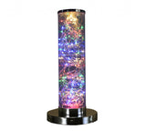 13" Silver Metal Column LED Rope Table Lamp With Clear - Homeroots