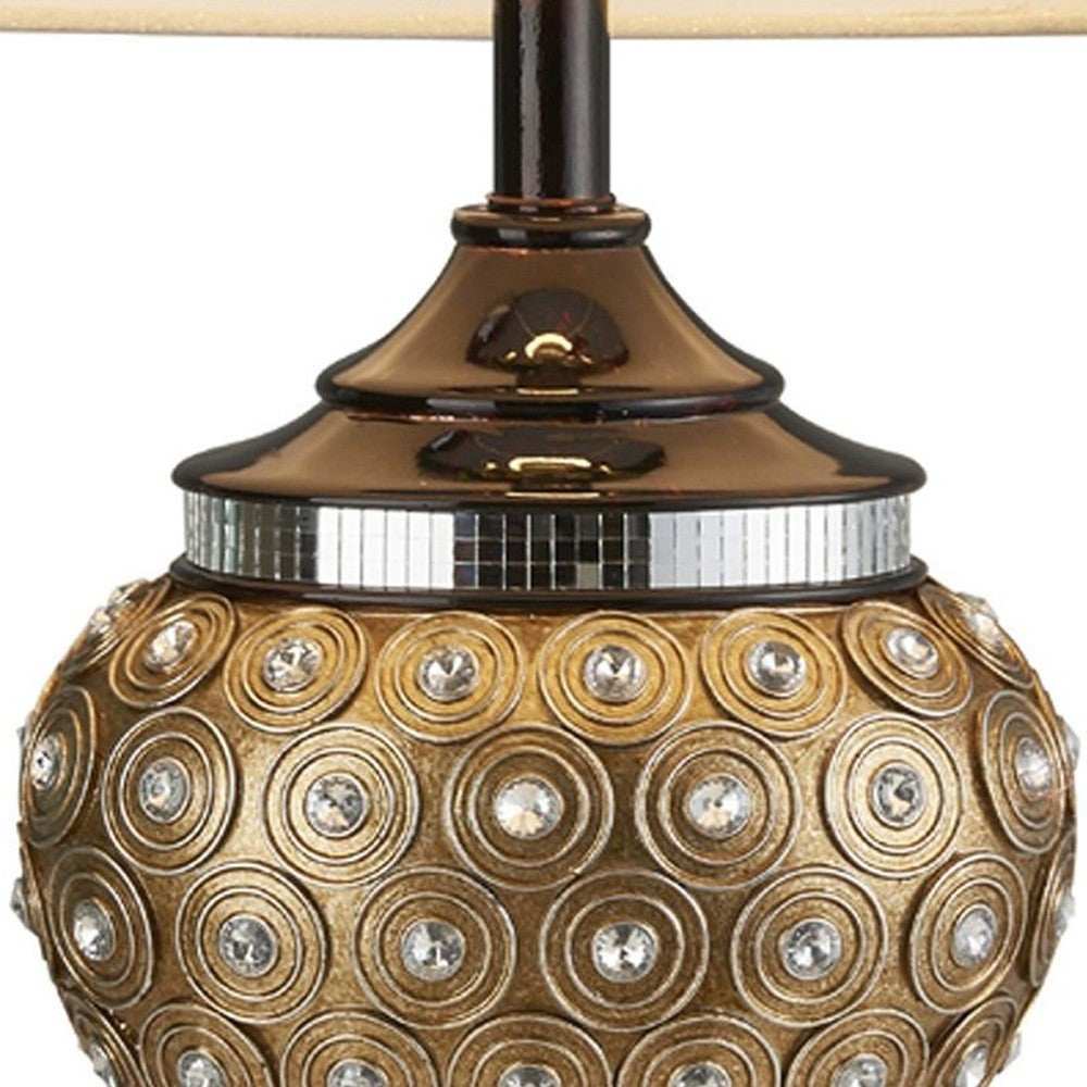 Glitzy Gold Bejeweled Table Lamp - Homeroots - Flyclothing LLC