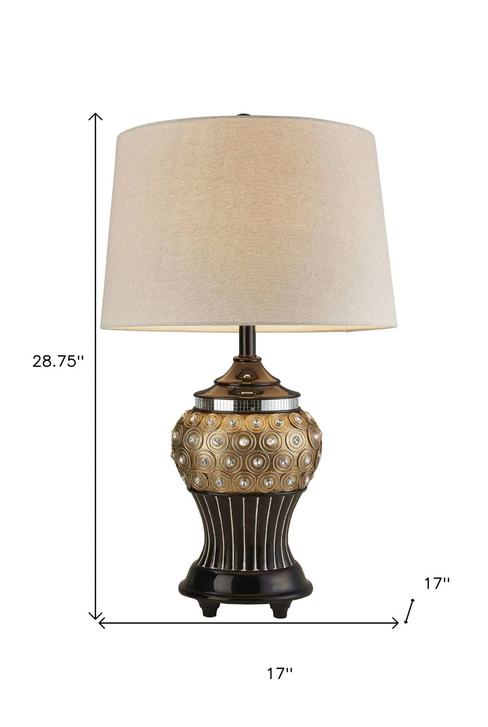Glitzy Gold Bejeweled Table Lamp - Homeroots - Flyclothing LLC