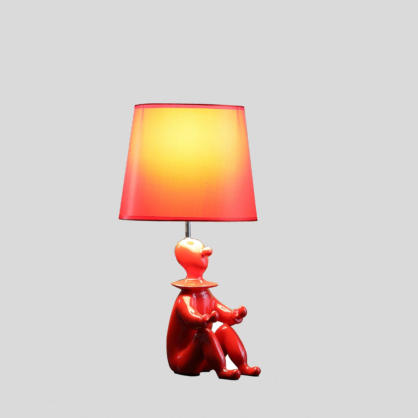 21" Red Bedside Table Lamp With Red Empire Shade - Homeroots - Flyclothing LLC