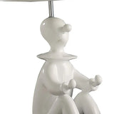 21" White Bedside Table Lamp With Silver Empire Shade - Homeroots - Flyclothing LLC