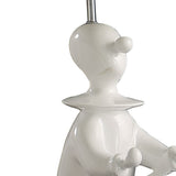 21" White Bedside Table Lamp With Silver Empire Shade - Homeroots - Flyclothing LLC