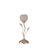 14" Gold Bedside Table Lamp With Clear Novelty Shade - Homeroots