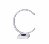 14" White Metal LED with USB Wireless Charger Table Lamp - Homeroots - Flyclothing LLC