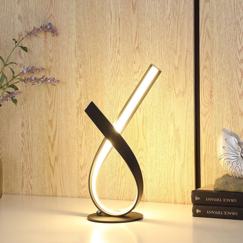 17" Black Bedside Led Table Lamp - Homeroots - Flyclothing LLC
