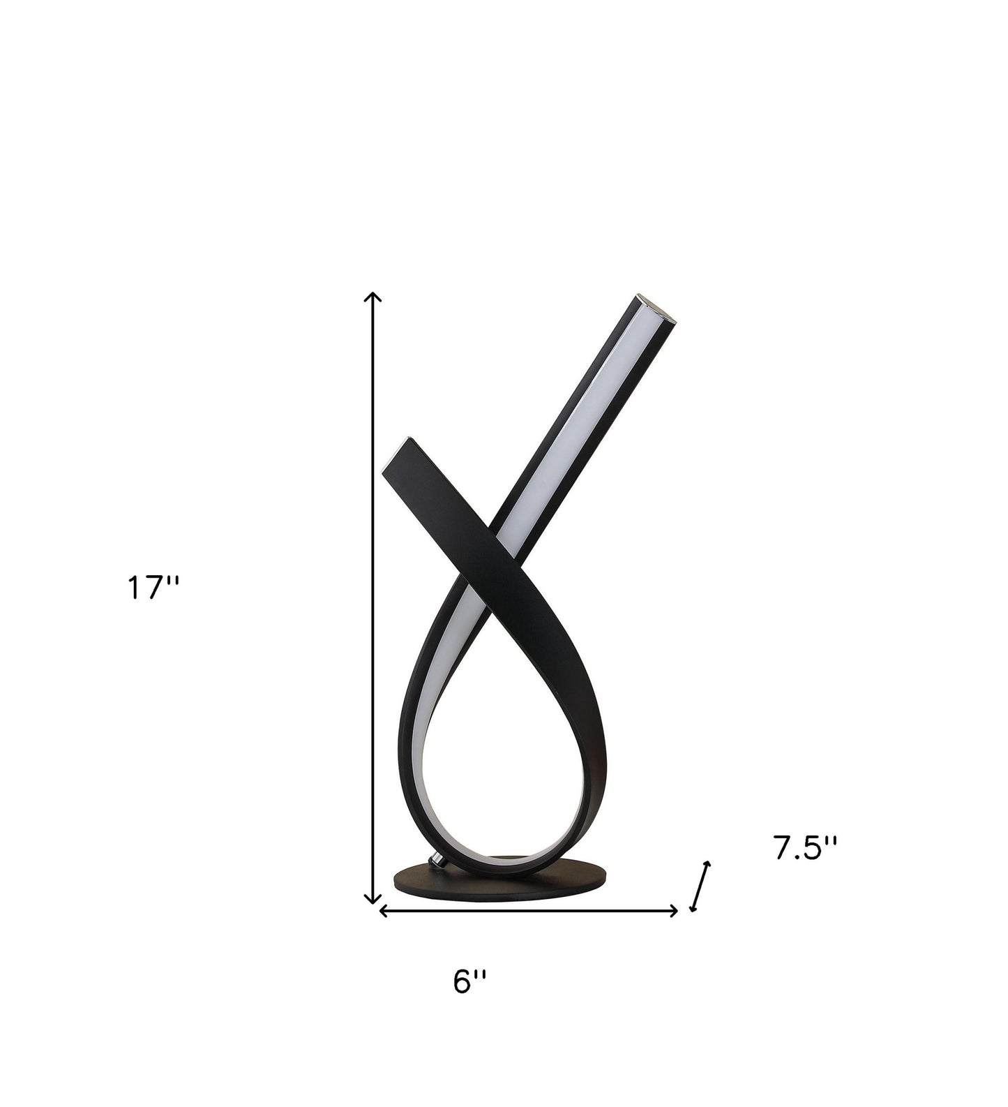 17" Black Bedside Led Table Lamp - Homeroots - Flyclothing LLC