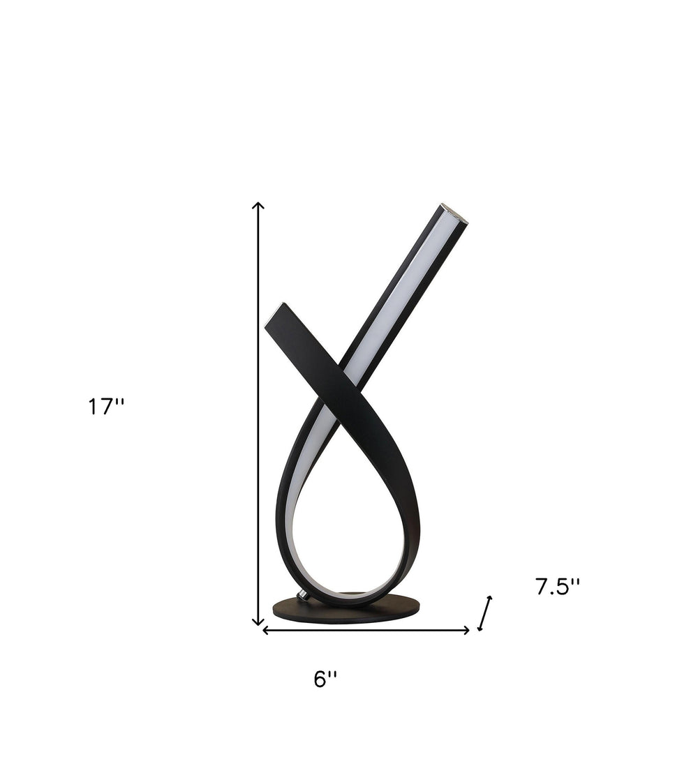17" Black Bedside Led Table Lamp - Homeroots - Flyclothing LLC