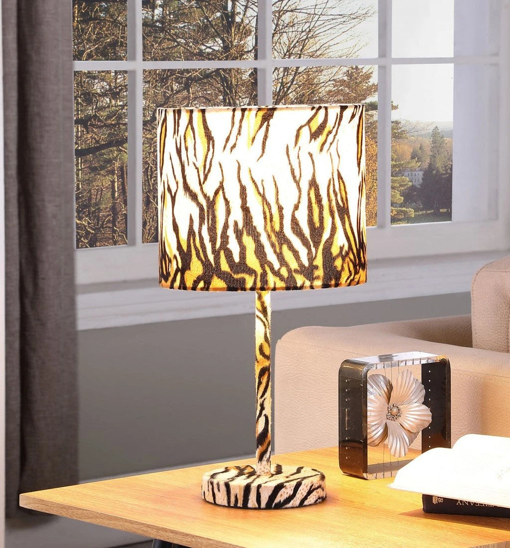 19" Brown And Black Bedside Table Lamp With Brown And Black Drum Shade - Homeroots - Flyclothing LLC