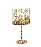 19" Brown And Black Bedside Table Lamp With Brown And Black Drum Shade - Homeroots