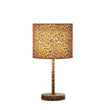 19" Orange And Black Metal Bedside Table Lamp With Orange And Black Drum Shade