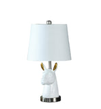 21" Silver Bedside Table Lamp With White Empire Shade - Homeroots