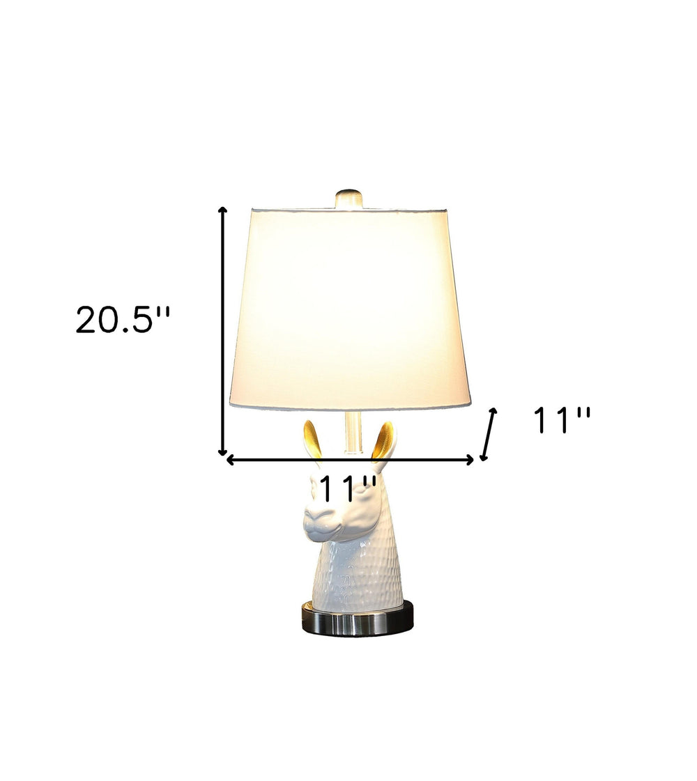 21" Silver Bedside Table Lamp With White Empire Shade - Homeroots - Flyclothing LLC