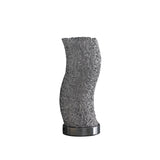 12" Silver Bedside Table Lamp With Silver Swirl Novelty Shade - Homeroots