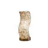 12" Silver Bedside Table Lamp With Silver Swirl Novelty Shade - Homeroots