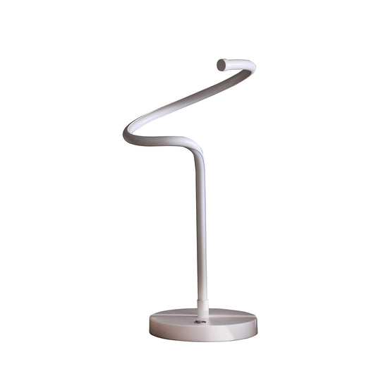 18" White Curvy Spiral LED Table Lamp - Homeroots