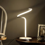 18" White Curvy Spiral LED Table Lamp - Homeroots - Flyclothing LLC