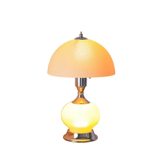 24" Silver Bedside Led Table Lamp With Pink Bowl Shade - Homeroots