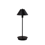 18" Black Metal Bedside Table Lamp With Black Cone Shade - Homeroots