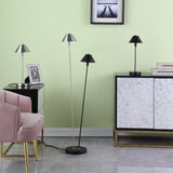 18" Black Metal Bedside Table Lamp With Black Cone Shade - Homeroots - Flyclothing LLC