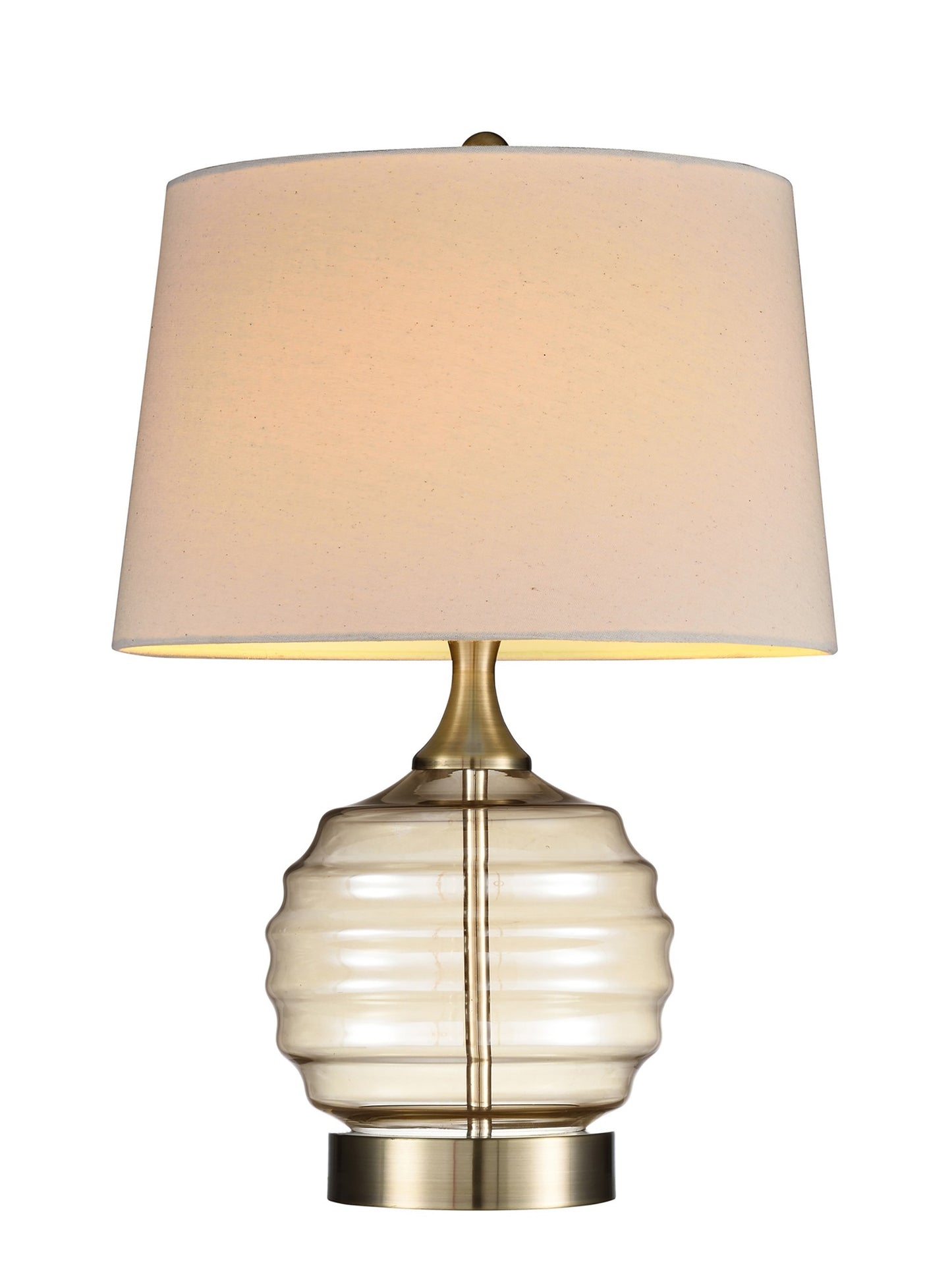 23" Off-White Metal Bedside Table Lamp With Off-White Shade - Homeroots - Flyclothing LLC