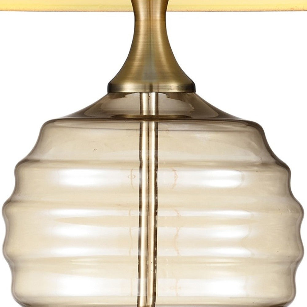 23" Off-White Metal Bedside Table Lamp With Off-White Shade - Homeroots - Flyclothing LLC