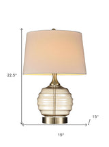 23" Off-White Metal Bedside Table Lamp With Off-White Shade - Homeroots - Flyclothing LLC