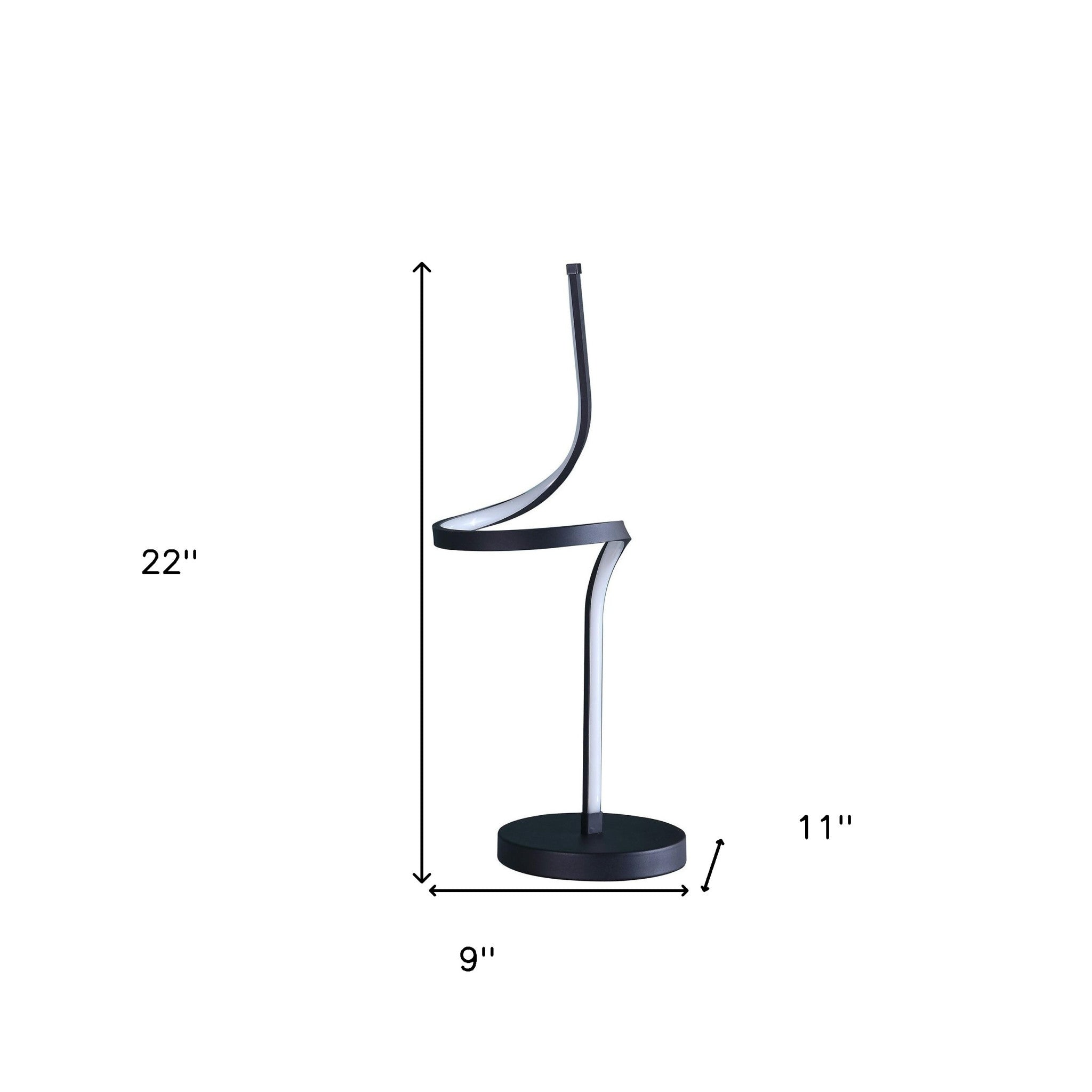 22" Black Bedside Led Table Lamp - Homeroots - Flyclothing LLC