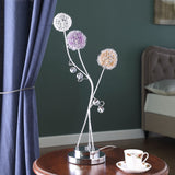 28" Clear Three Light Bedside Led Table Lamp - Homeroots