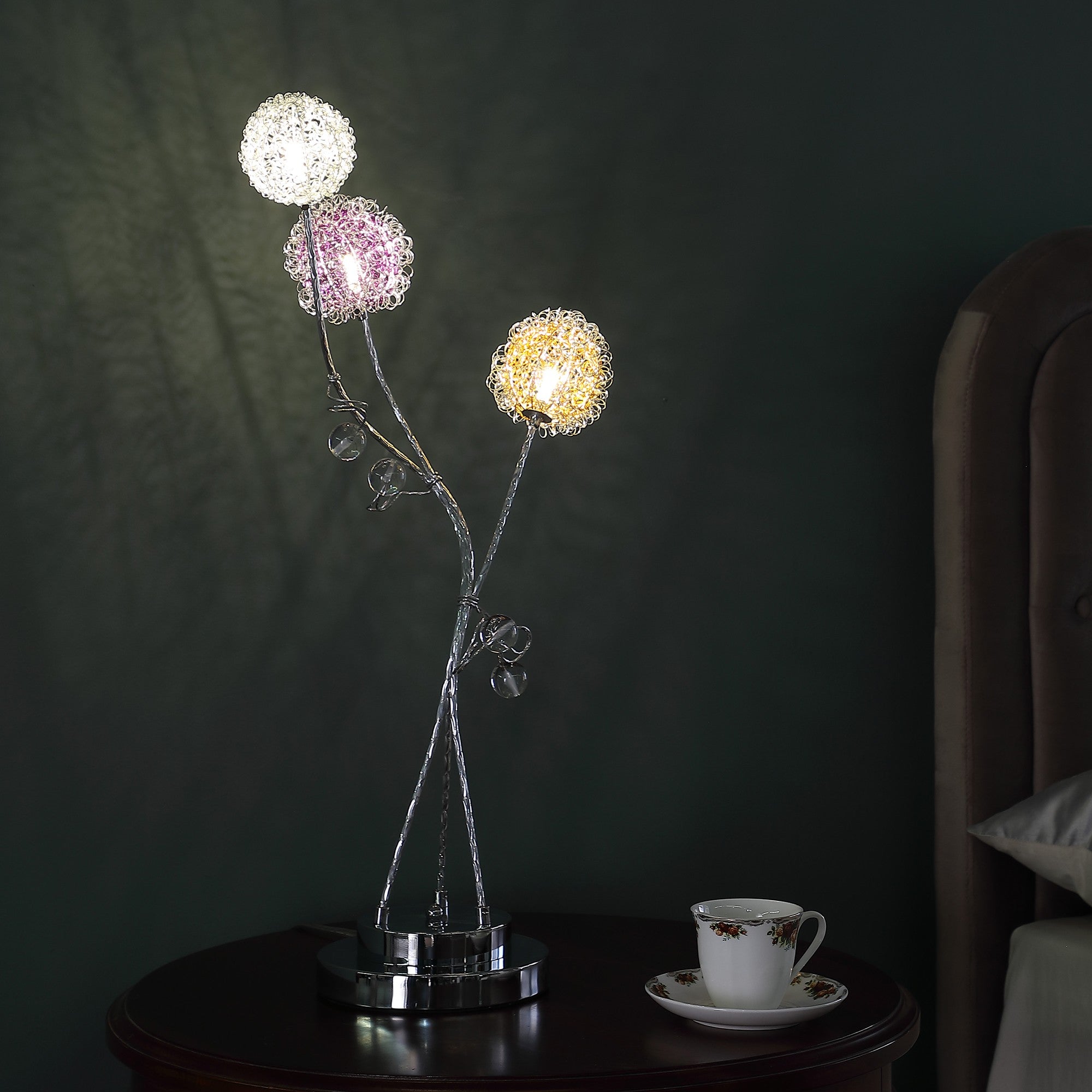 28" Clear Three Light Bedside Led Table Lamp - Homeroots - Flyclothing LLC