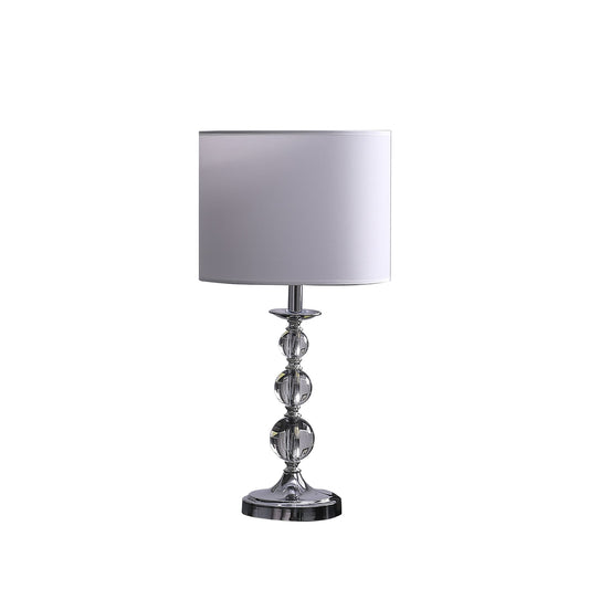 20" Silver Bedside Table Lamp With White Drum Shade - Homeroots