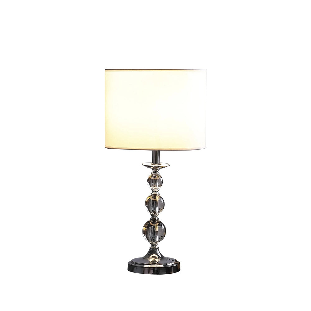 20" Silver Bedside Table Lamp With White Drum Shade - Homeroots