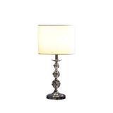 20" Silver Bedside Table Lamp With White Drum Shade - Homeroots