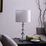 20" Silver Bedside Table Lamp With White Drum Shade - Homeroots