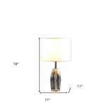 19" Chrome and Faceted Crystal Urn Table Lamp With White Drum Shade - Homeroots - Flyclothing LLC