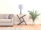 23" Silver Crystal Geometric Table Lamp With White Classic Drum Shade - Homeroots