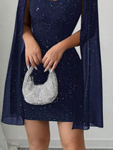 Cutout Bodycon Mini Dress with Cape Sleeves - Trendsi - Flyclothing LLC