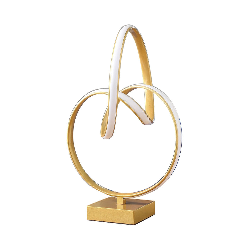 19" Gold Metal Abstract Geo LED Table Lamp - Homeroots
