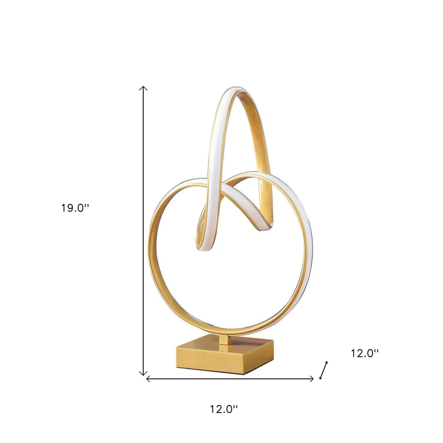 19" Gold Metal Abstract Geo LED Table Lamp - Homeroots - Flyclothing LLC